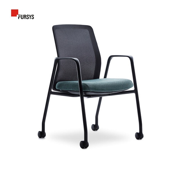 퍼시스 회의용 메쉬 의자 CH6211 (블랙 프레임, 4-Leg, 캐스터, 메쉬 등판, 팔걸이)