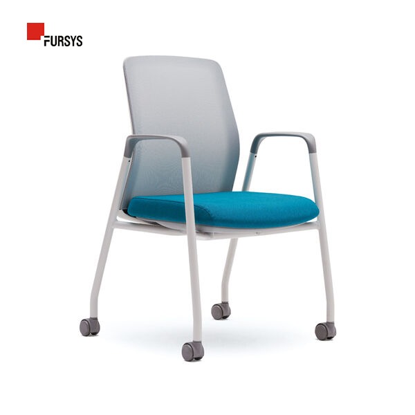 퍼시스 회의용 메쉬 의자 CH6211W (화이트 프레임, 4-Leg, 캐스터, 메쉬 등판, 팔걸이)